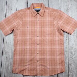 Orvis Shirt Mens M Outdoor Fit Hiking Button Down Short Sleeve Quick Dry